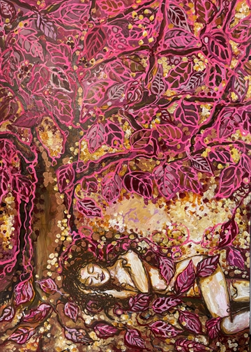 Maleri 140 x 100 cm "Flora"